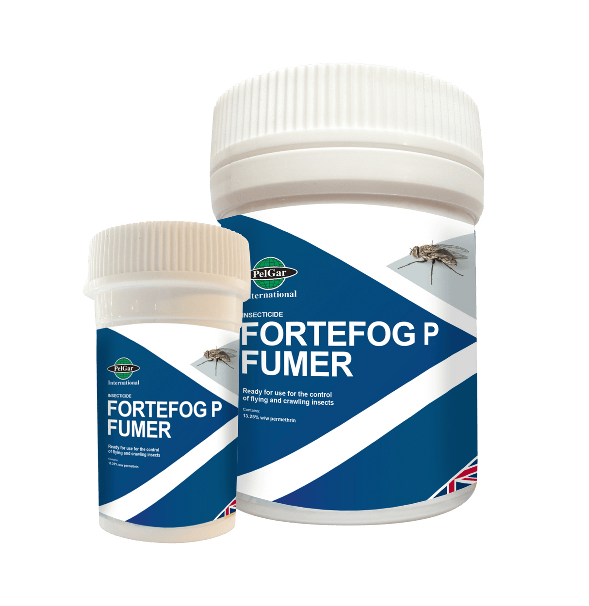 Two containers of Fortefog P Maxi fumer, one large and one small.