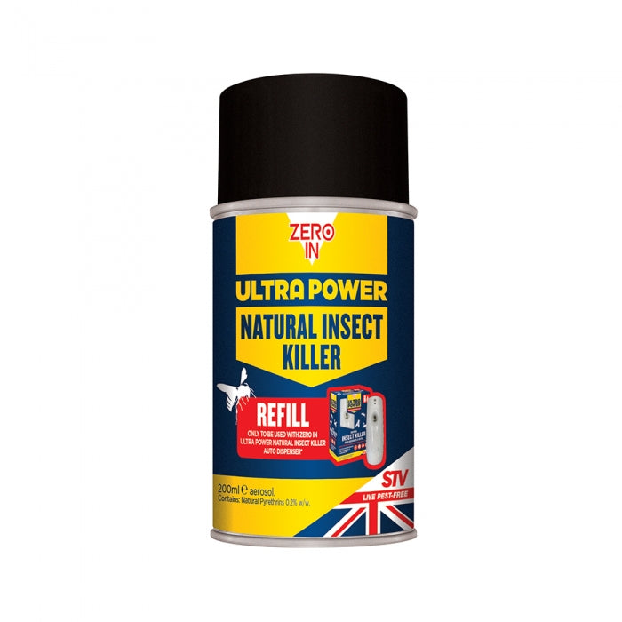 A can of Zero In Ultra Power Natural Insect Killer Refill in 200ml size