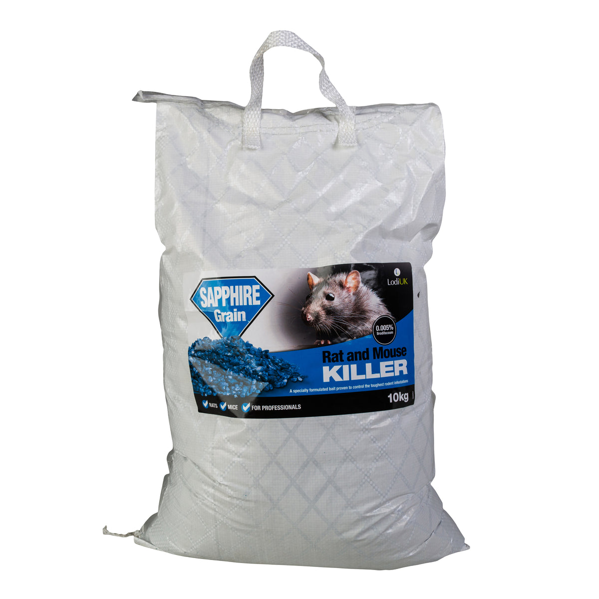 Lodi Sapphire Grain - A Mix of Whole & Cut Wheat Brodifacoum Based single feed rat bait