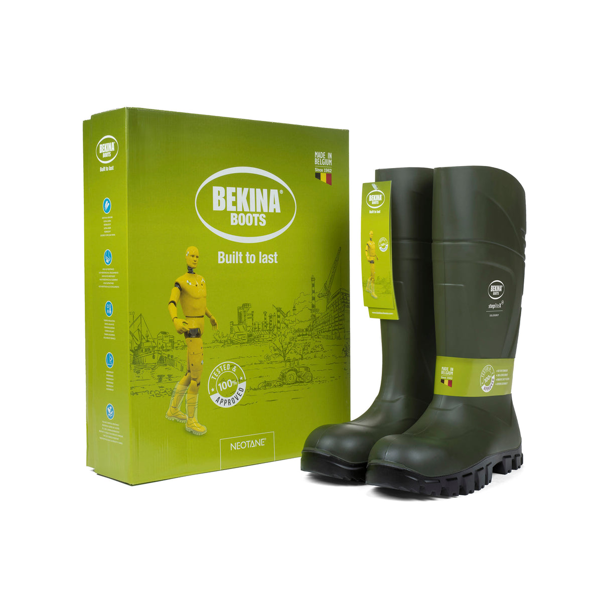 Bekina Steplite SolidGrip Wellington - Full S5 Safety - Green - Sizes 5-13