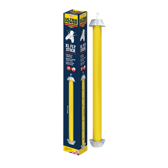 Zero In® Ultra Power XL Fly Stick uses aureola yellow colouring to attract flying insects to its long lasting adhesive coating