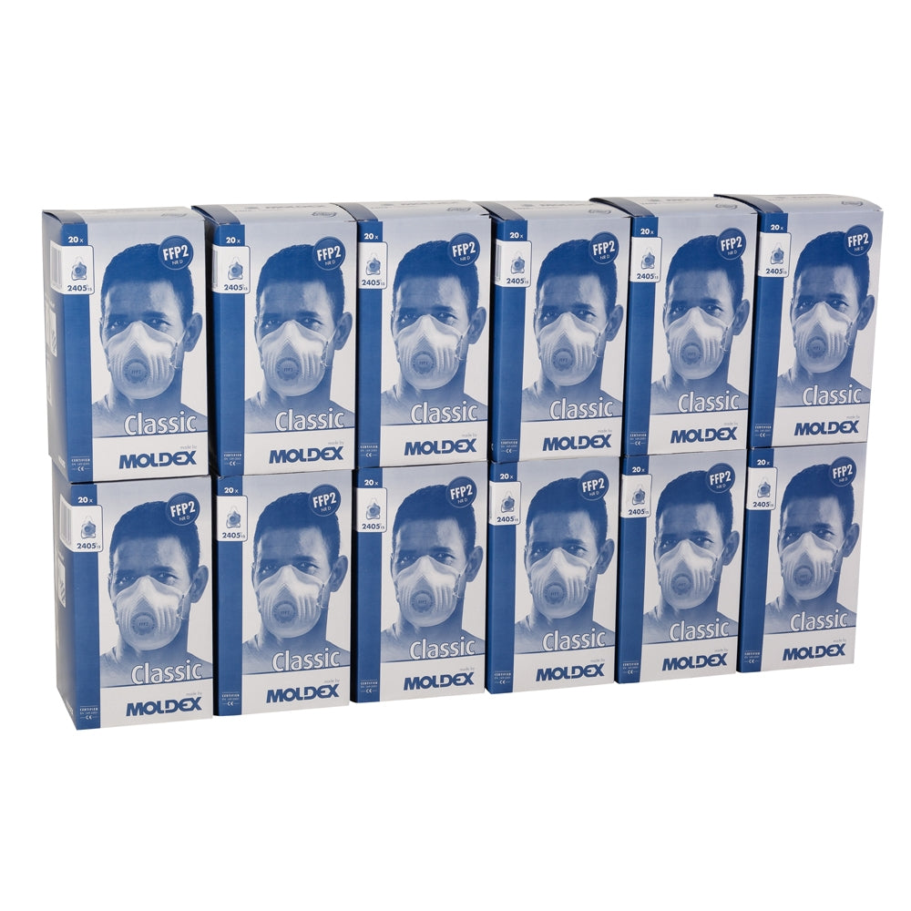 Moldex 2405 Dust Mask FFP2 - General Purpose Cupped Mask with Ventex Valve (20 pack)