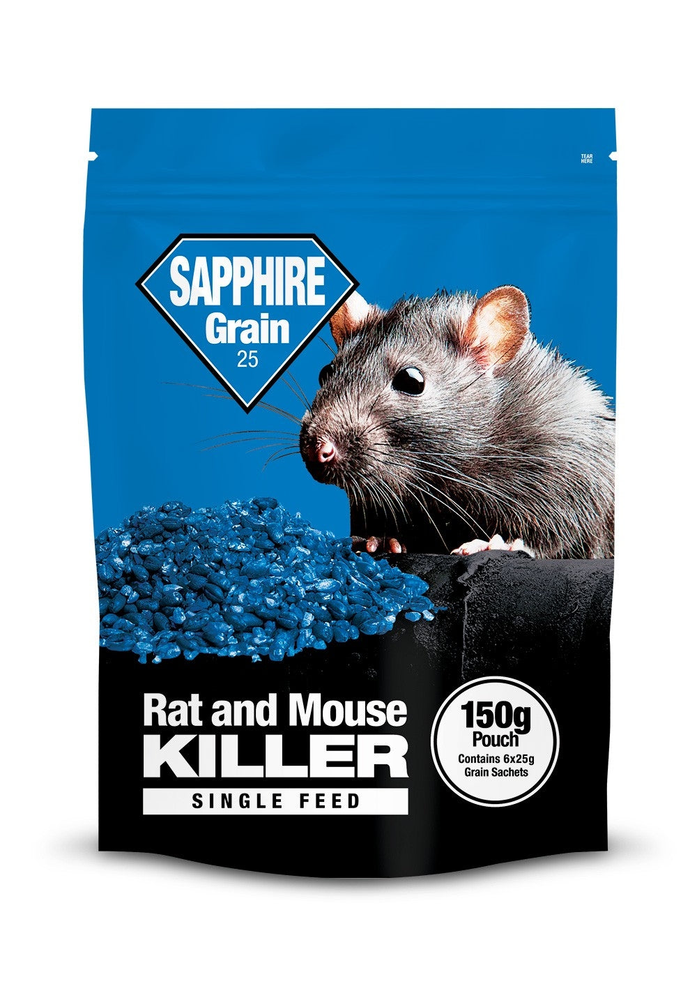Sapphire Grain 25 - 150G Pouch Rat / Mouse Bait
