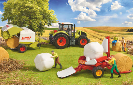 Bale wrapper with round bales - Farm Toy
