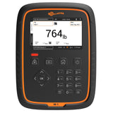 A black and orange Gallagher W-1 Weigh Scale with a digital display showing the weight of an animal.