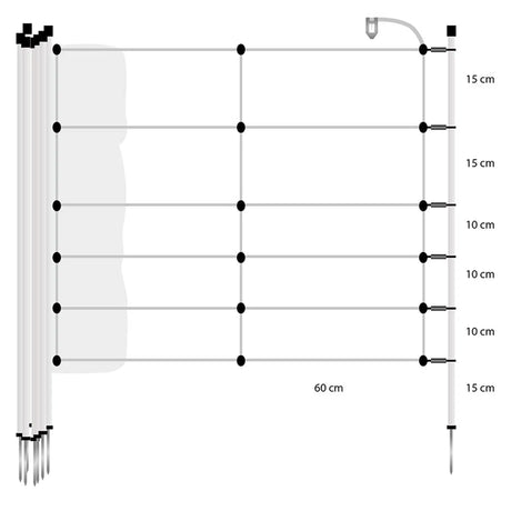 Gallagher Electric Fence Wild Boar Netting with Single Pin Posts | 75cm High x 50m Long