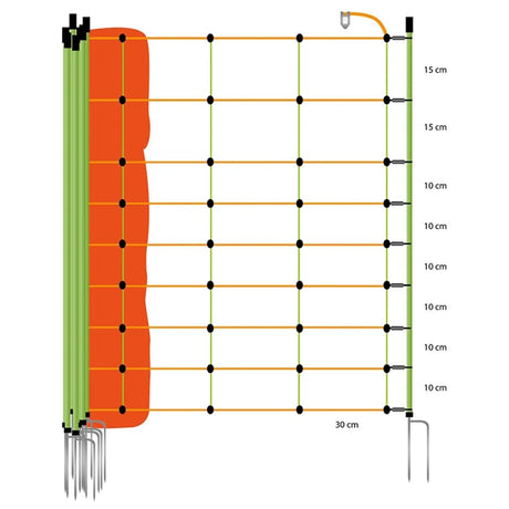 Gallagher Electric Fence Sheep Combo Net with Double Pin Posts | 90cm High x 50m Long