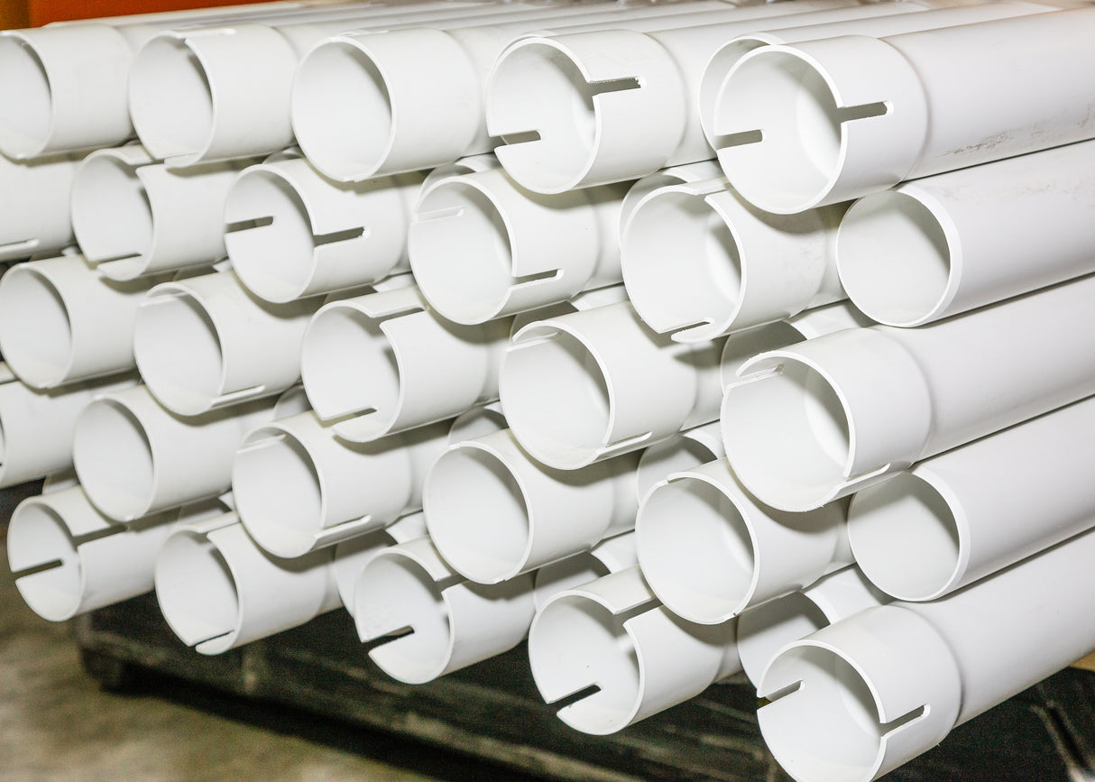 stacked PVC auger feed conveyor tubes