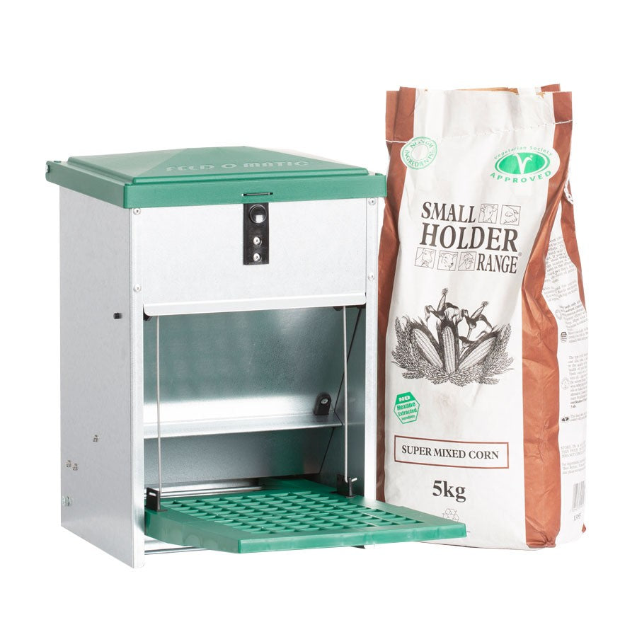 Treadle Feeder - 5kg Capacity - with 5kg of Mixed Corn