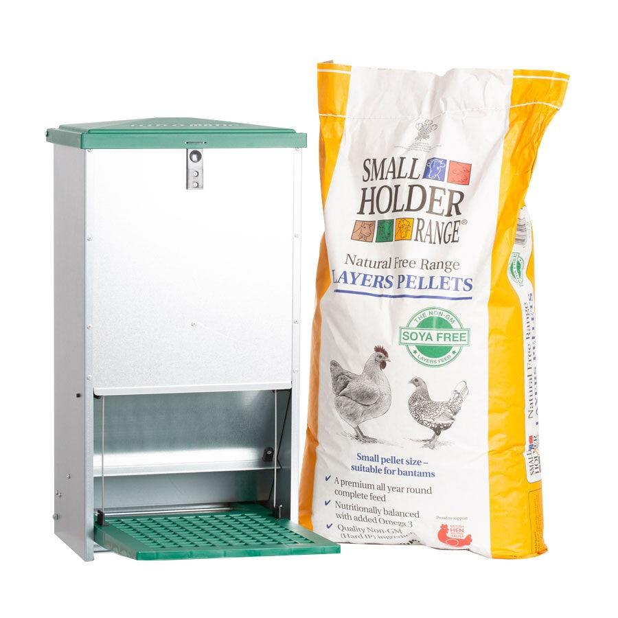 Treadle Feeder - 20kg Capacity - with 20kg of Layers Pellets