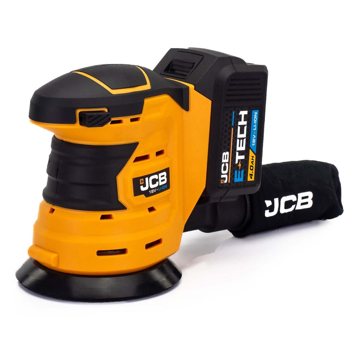 JCB 18V Orbital Sander 4.0ah Lithium-Ion Battery and charger in 20" kit bag | 21-18OS-4X-BG