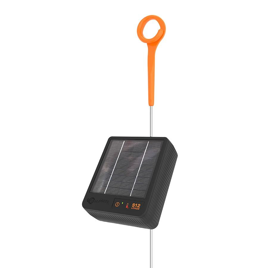 Gallagher S12 Solar Powered Electric Fence Energiser/Charger incl 3.2V Lithium Battery | ST |