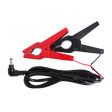 Red and black alligator clips with a black cable