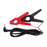 Red and black alligator clips with a black cable