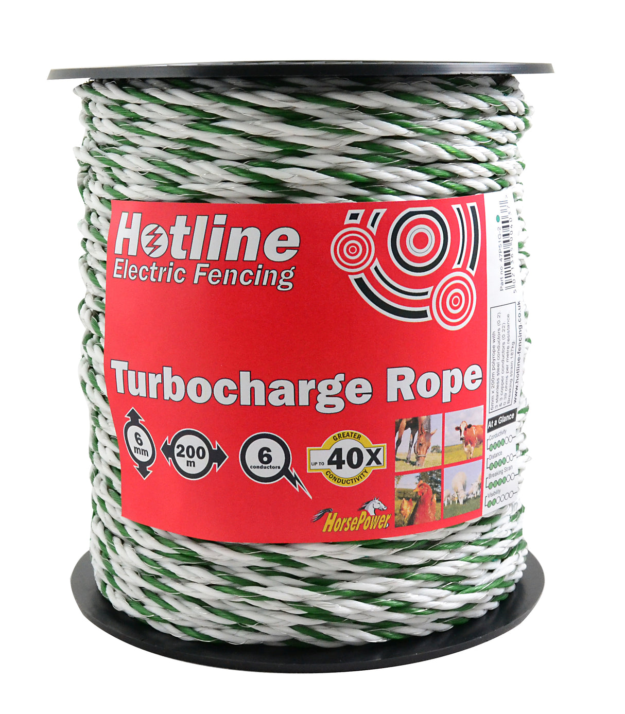 Hotline Premium supercharge green and white rope | 6mm x 200m