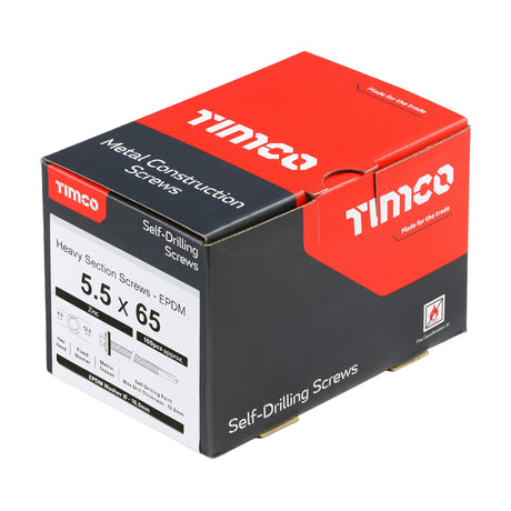 Self Drill Screws 5.5x65 for up to 5mm Thick Steel Complete with washer - Box of 100