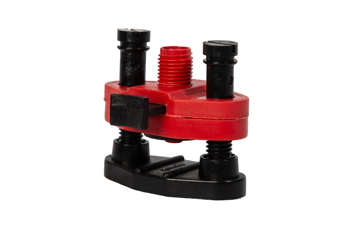 Saddle connector with shut off