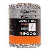Gallagher Vidoflex 6, Electric fencing wire - Thick polywire with 6 stainless steel wires - 200m | ST |