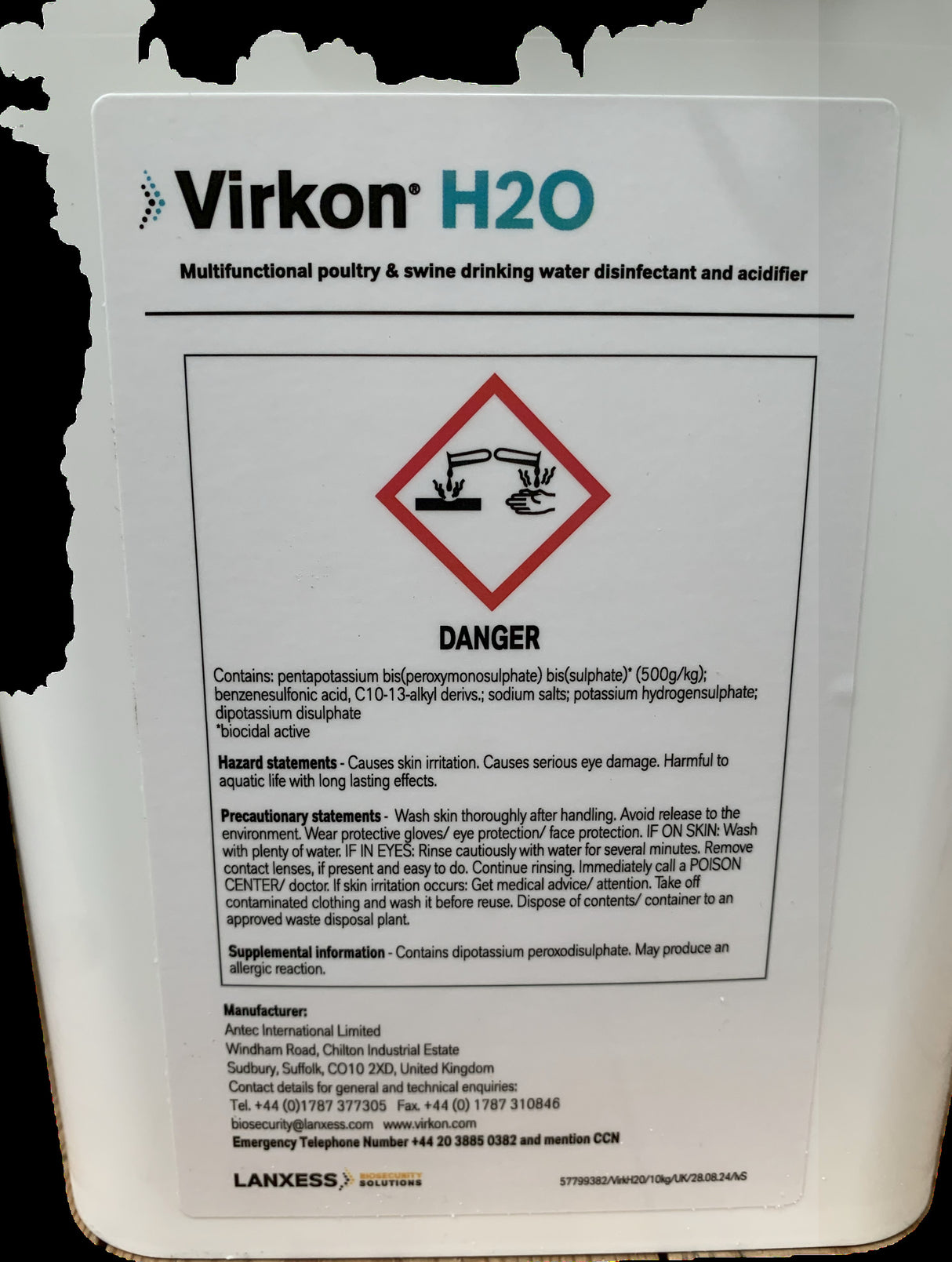 Virkon H2O - 10kg - Poultry Drinking Water Disinfectant and Acidifier