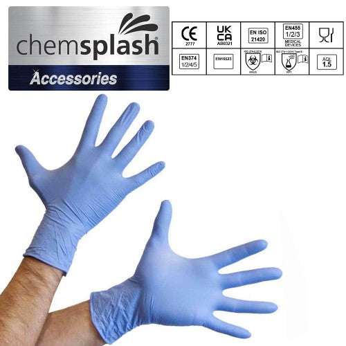 Nitrile Gloves - Box of 100 Blue Powder Free