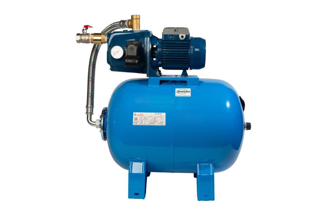 PumpSet Jet 100. Complete with 60L horizontal tank, pressure gauge & pressure switch. 1.0kW