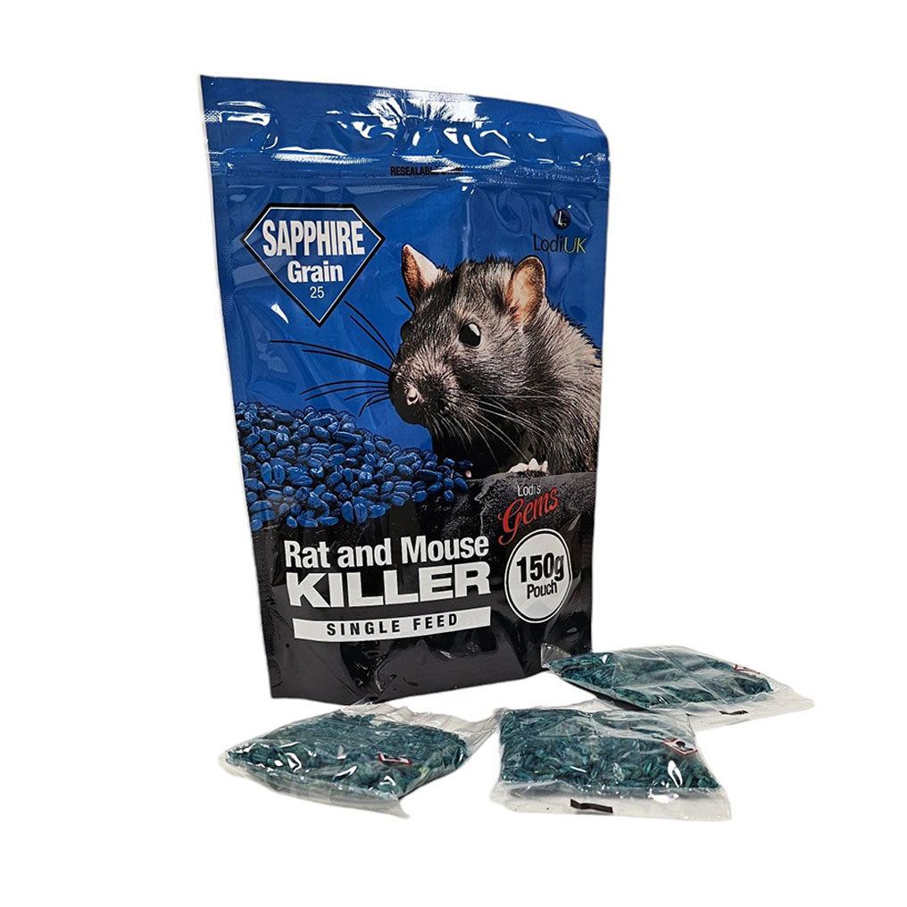 Sapphire Grain 25 - 150G Pouch Rat / Mouse Bait