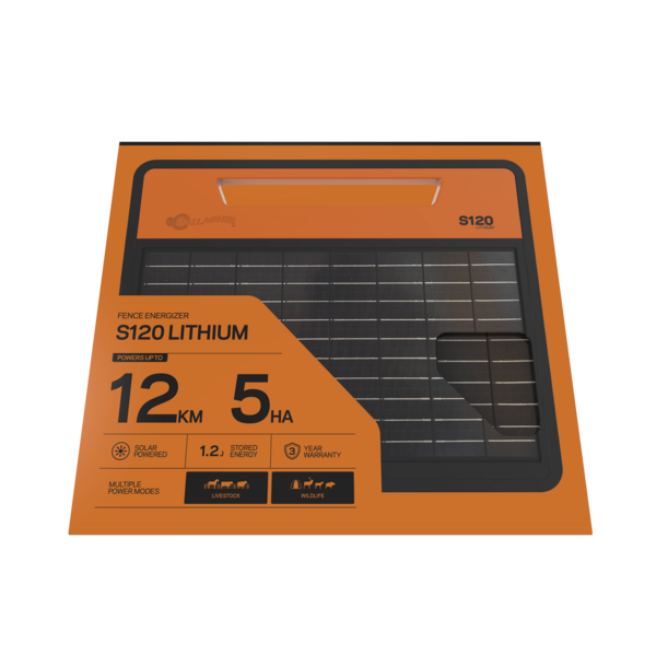 Gallagher Electric Fence S120Li Solar Powered Energiser incl Lithium Battery | ST |