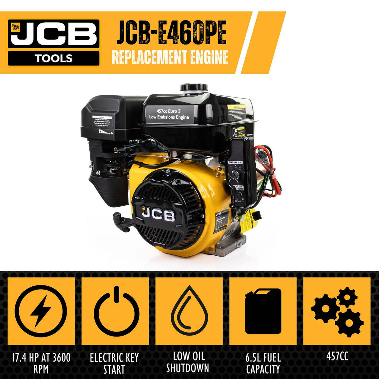 jcb-15hp-25-4mm-1-petrol-engine-457cc-4-stroke-ohv-electric-start-horizontal-shaft-jcb-e460pe