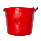 Red bucket with a black handle