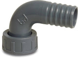¾" F x 20mm Nut & Tail, Polypropylene, 90º Elbow, Female thread x hose tail
