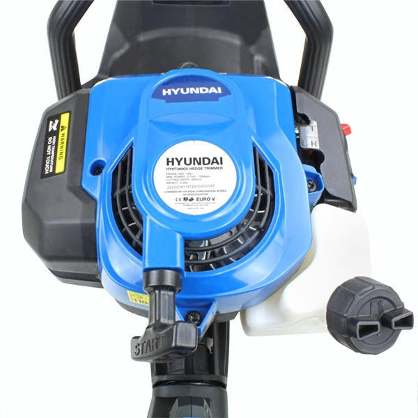 Hyundai Petrol Hedge Trimmer/Pruner, 26cc 2-stroke Easy-Start, Lightweight and Anti-Vibration, 24” (60cm) Blade by Hyundai | HYHT2600X