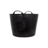 A black flexible bucket with two handles, displaying the logo of Gorilla Tub.