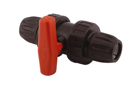 50mm Ball Valve PP, with secured ball, Compression x Compression