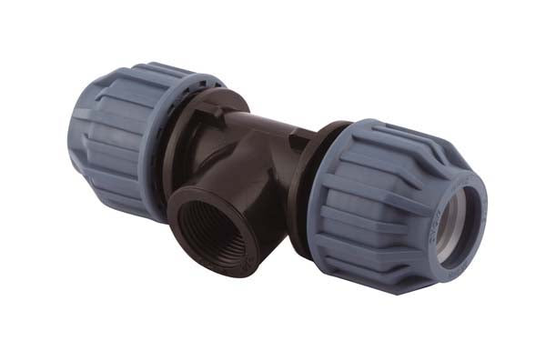 20mm x ½" x 20mm Compression T-Piece 90°, Compression x Female thread x Compression