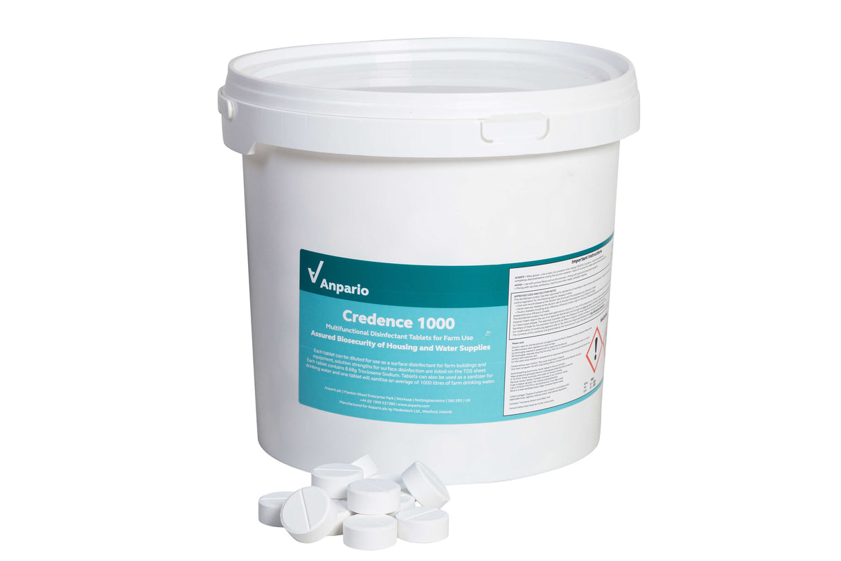 Credence 1000 | Bucket of 520 Chlorine Tablets | Dilute at 1 per 1,000lt