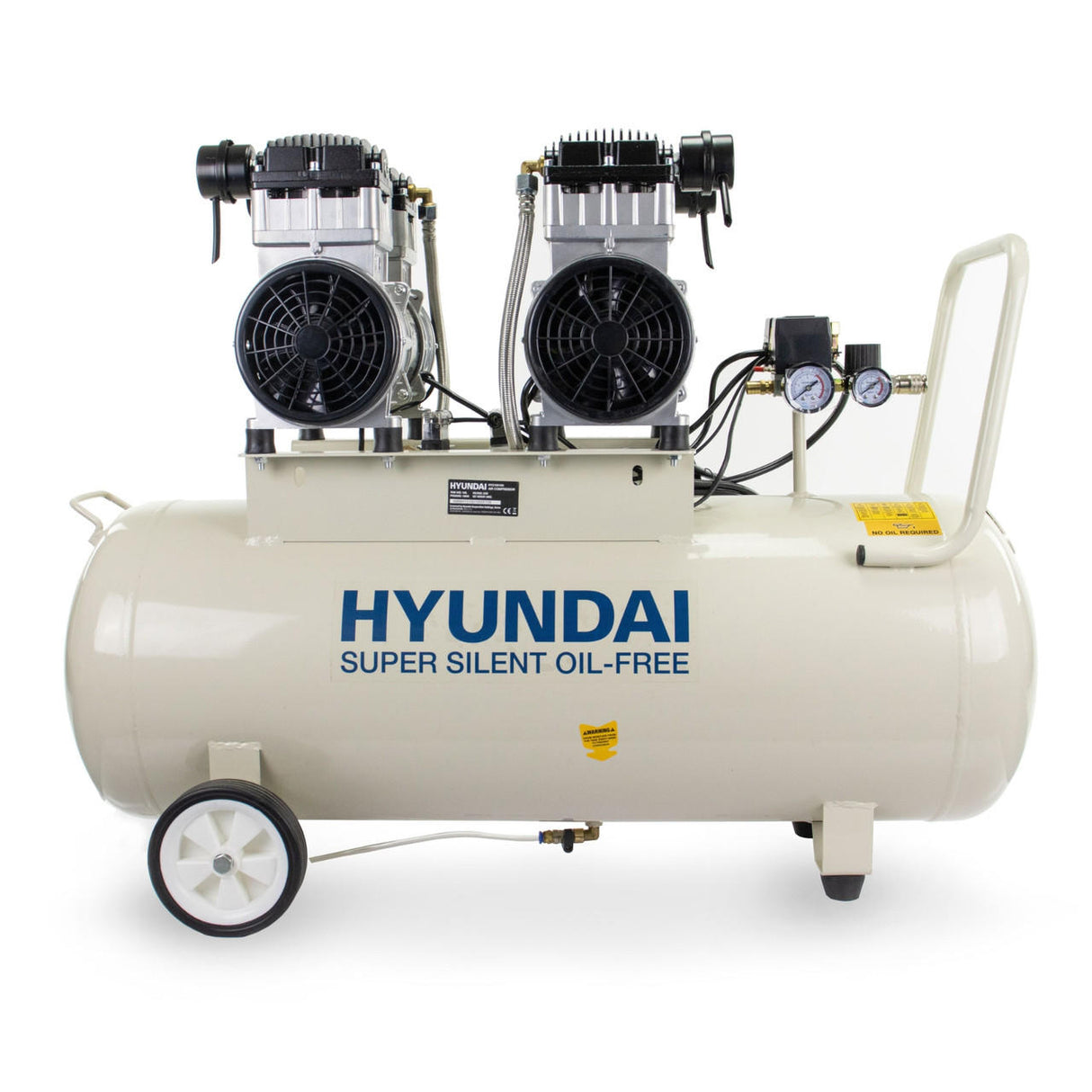 Hyundai 100 Litre Silent Air Compressor 3000W Electric Oil-free 4hp Compressor | HY2150100