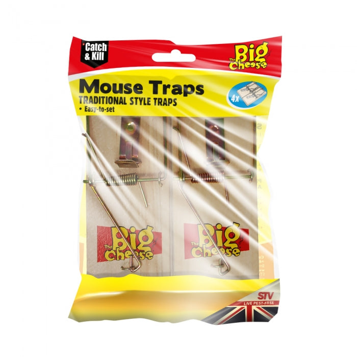 Big Cheese Wooden Mouse Trap - 4 Pack